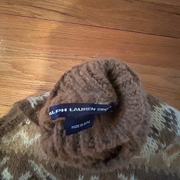 Ralph Lauren Brown and Cream Turtleneck Sweater Vest - Picture 5 of 6